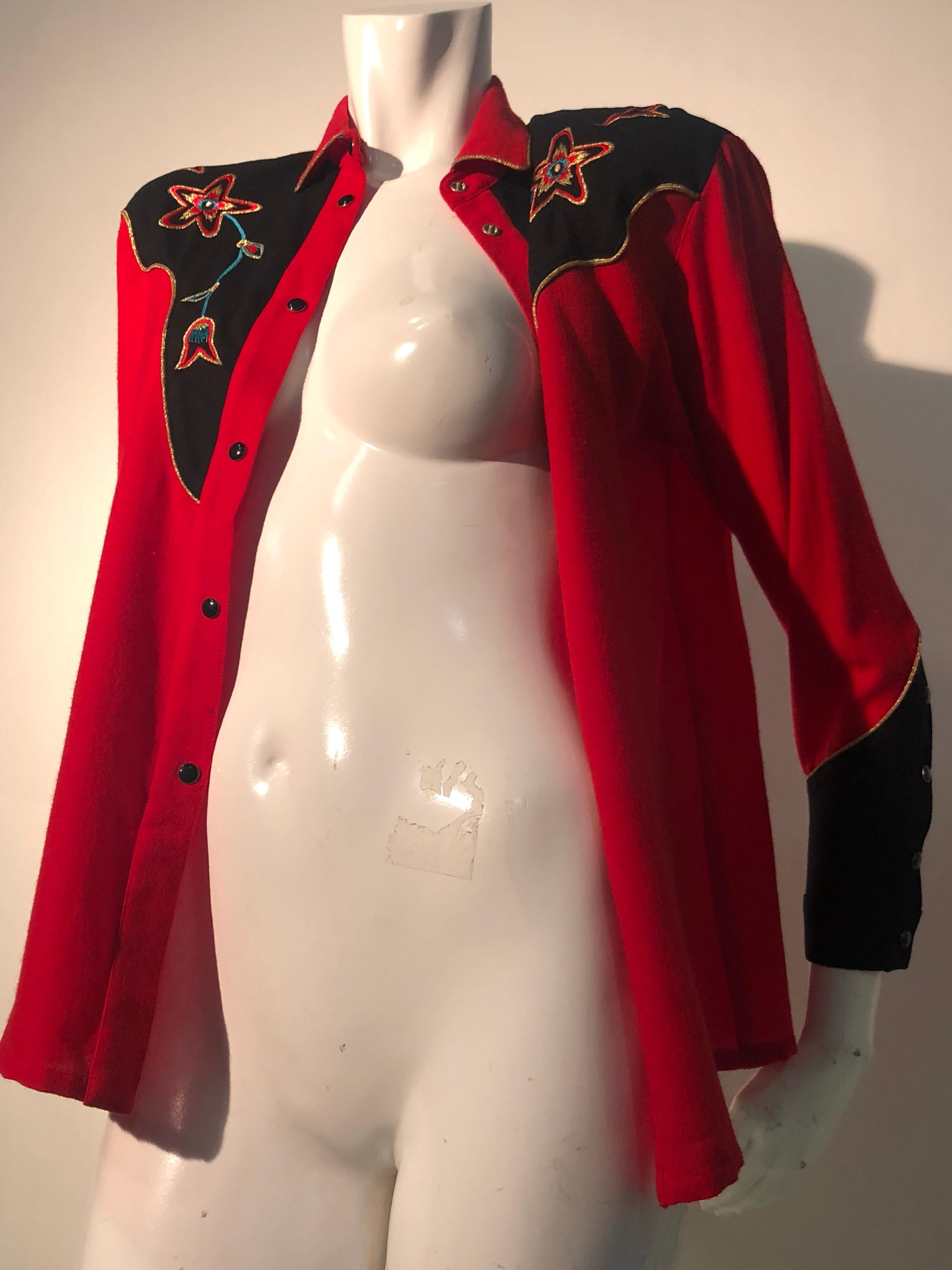 1980er Jahre Kansai Yamamoto Retro-Stil besticktes Westernhemd im Angebot 6
