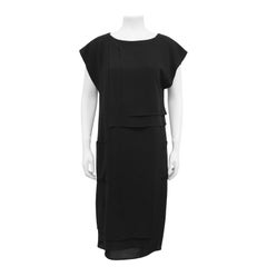 1980s Karl Lagerfeld Black Layered Dress