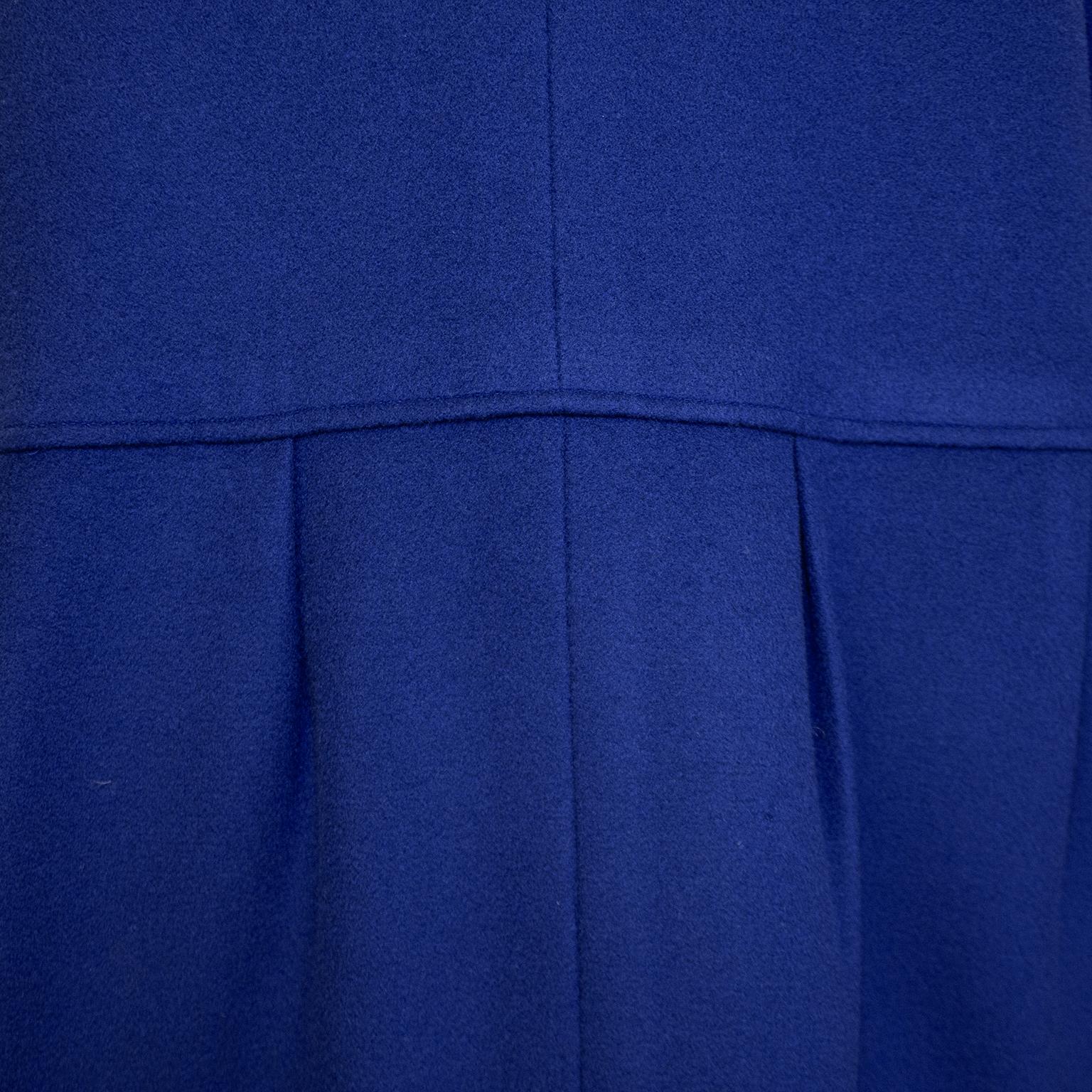 Women's 1980s Karl Lagerfeld Blue and Black Double Breasted Cocoon Coat  For Sale