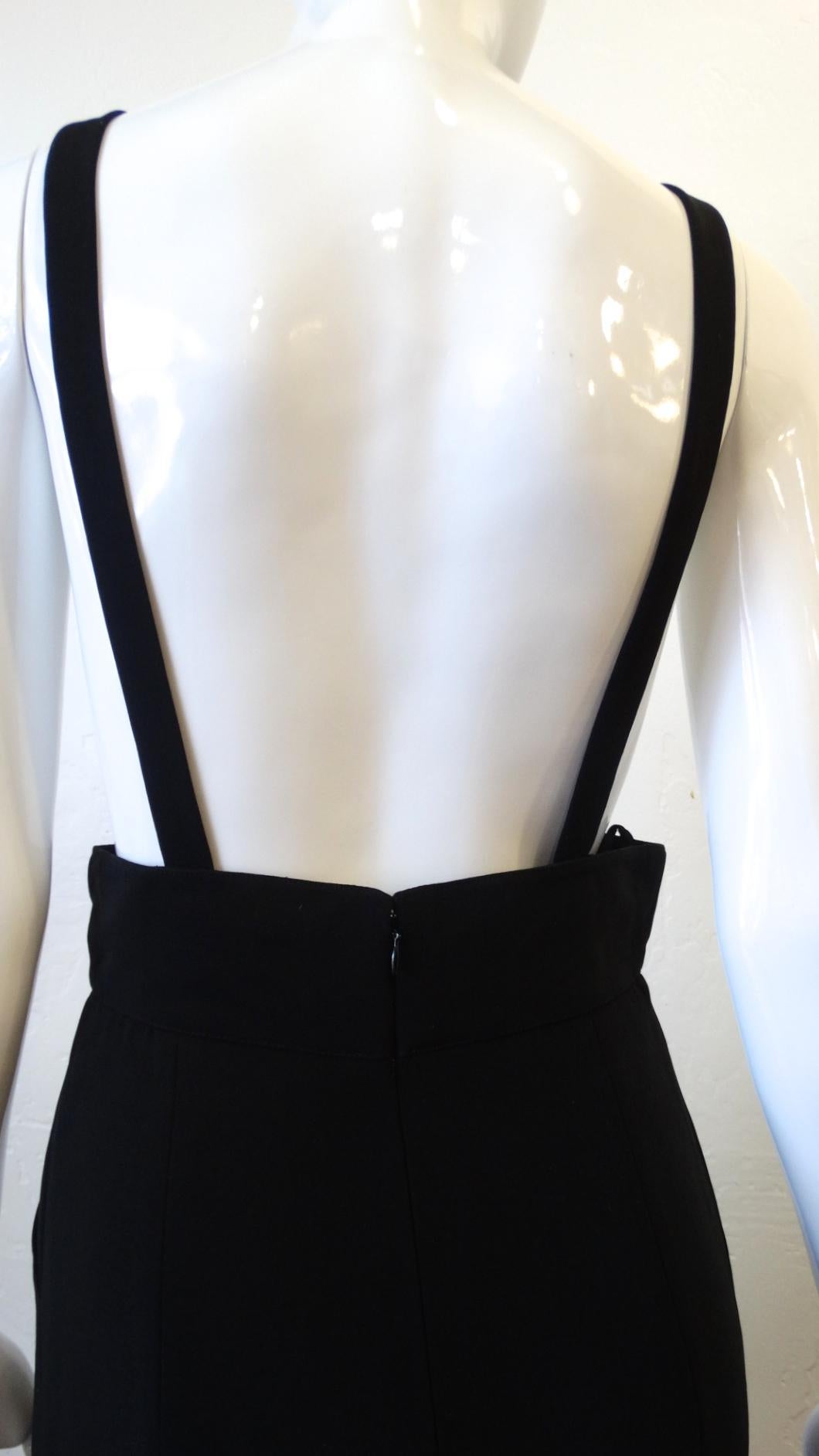 Black 1980s Karl Lagerfeld Carwash Skirt Jumper 