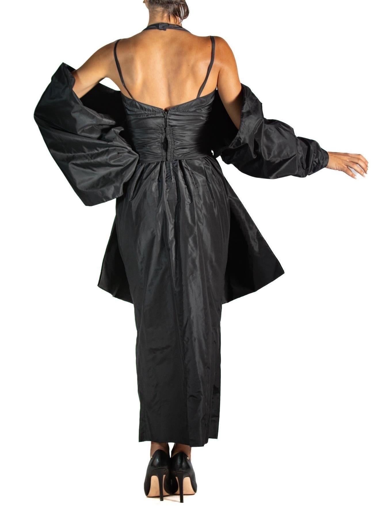 1980S Karl Lagerfeld Chloe Black Hand Beaded Silk Taffeta Giant Bow Cocktail Dr 1