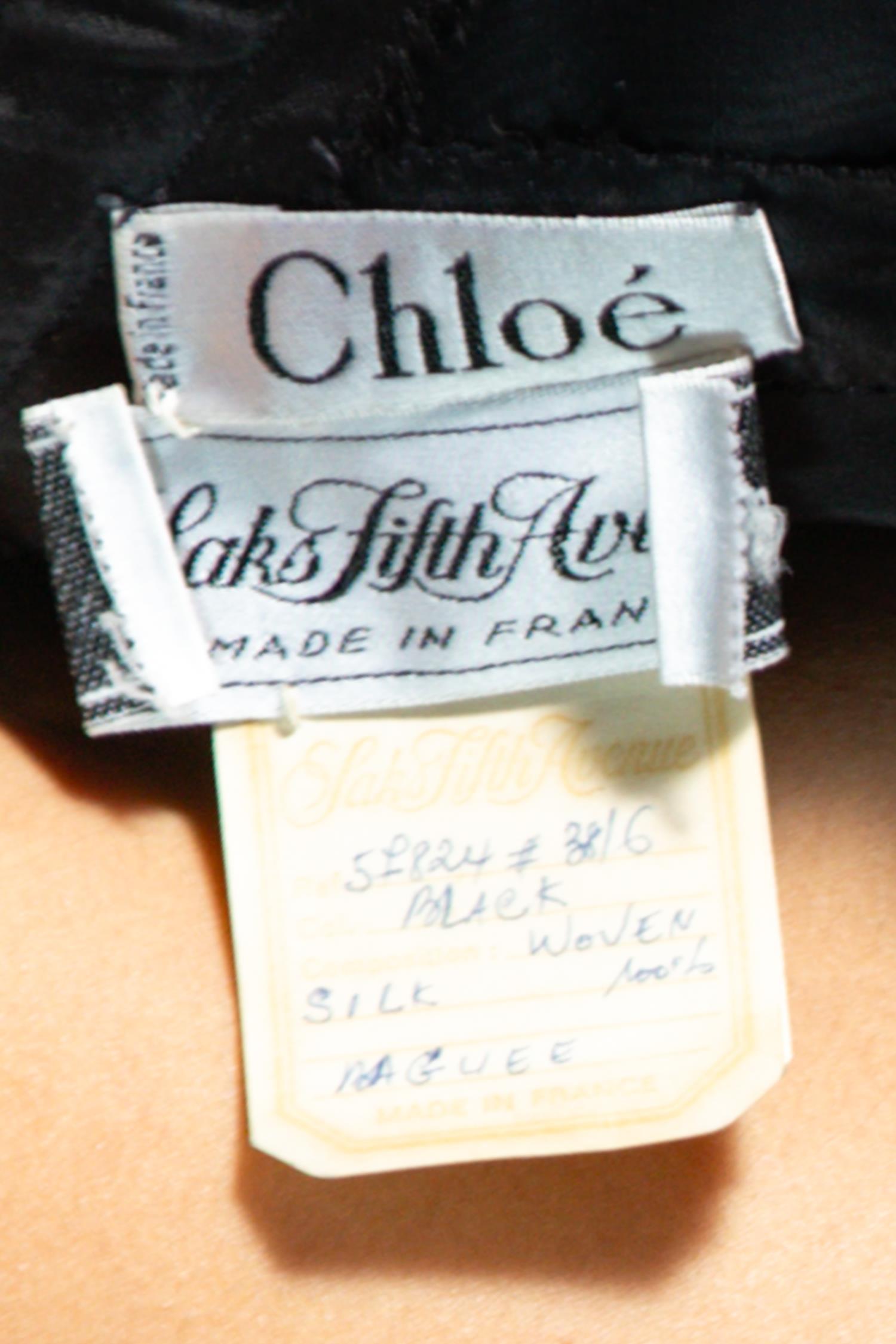 1980S Karl Lagerfeld Chloe Black Hand Beaded Silk Taffeta Giant Bow Cocktail Dr 5