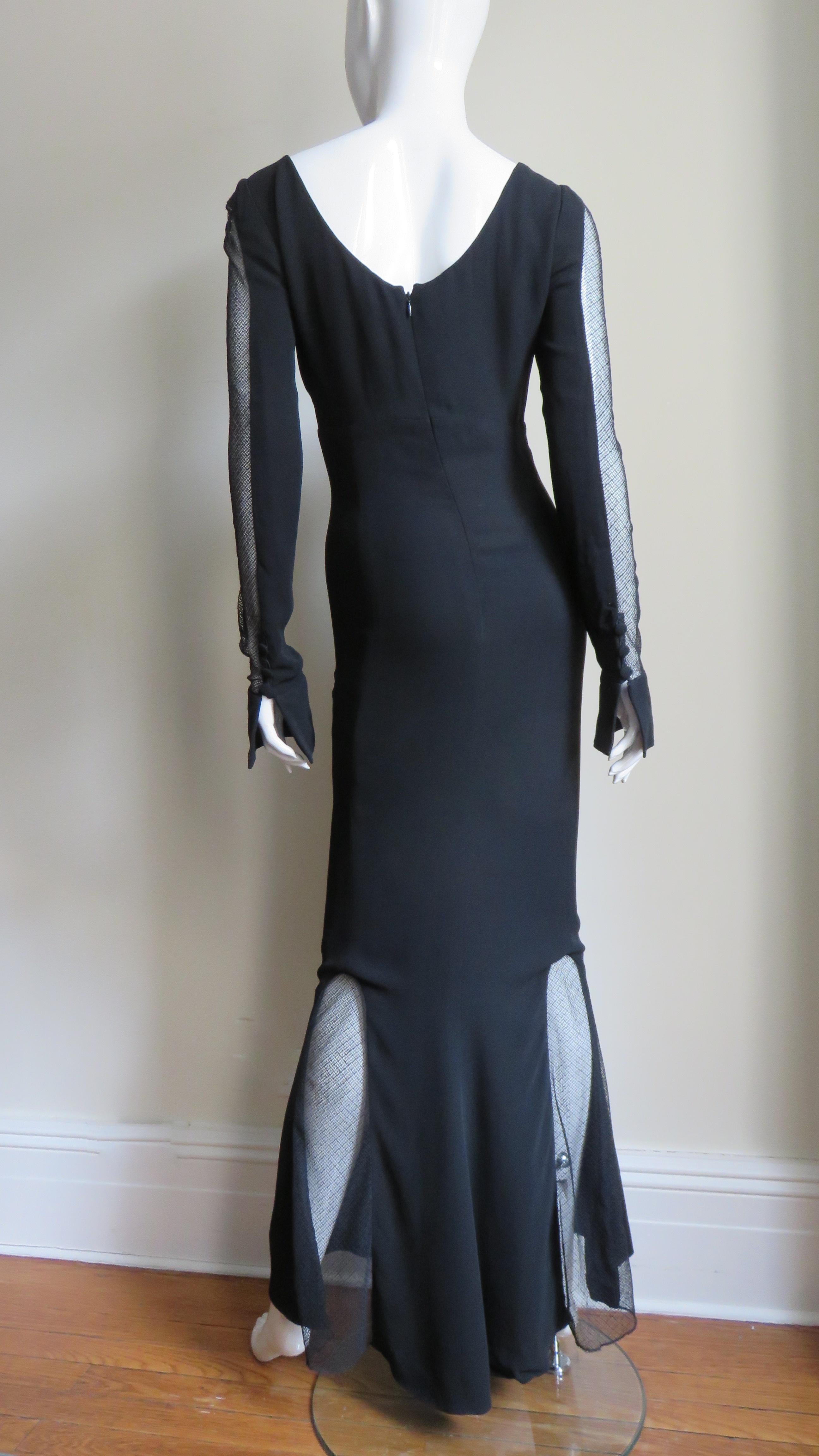 1980s Karl Lagerfeld Dramatic Cut Out Dress 5