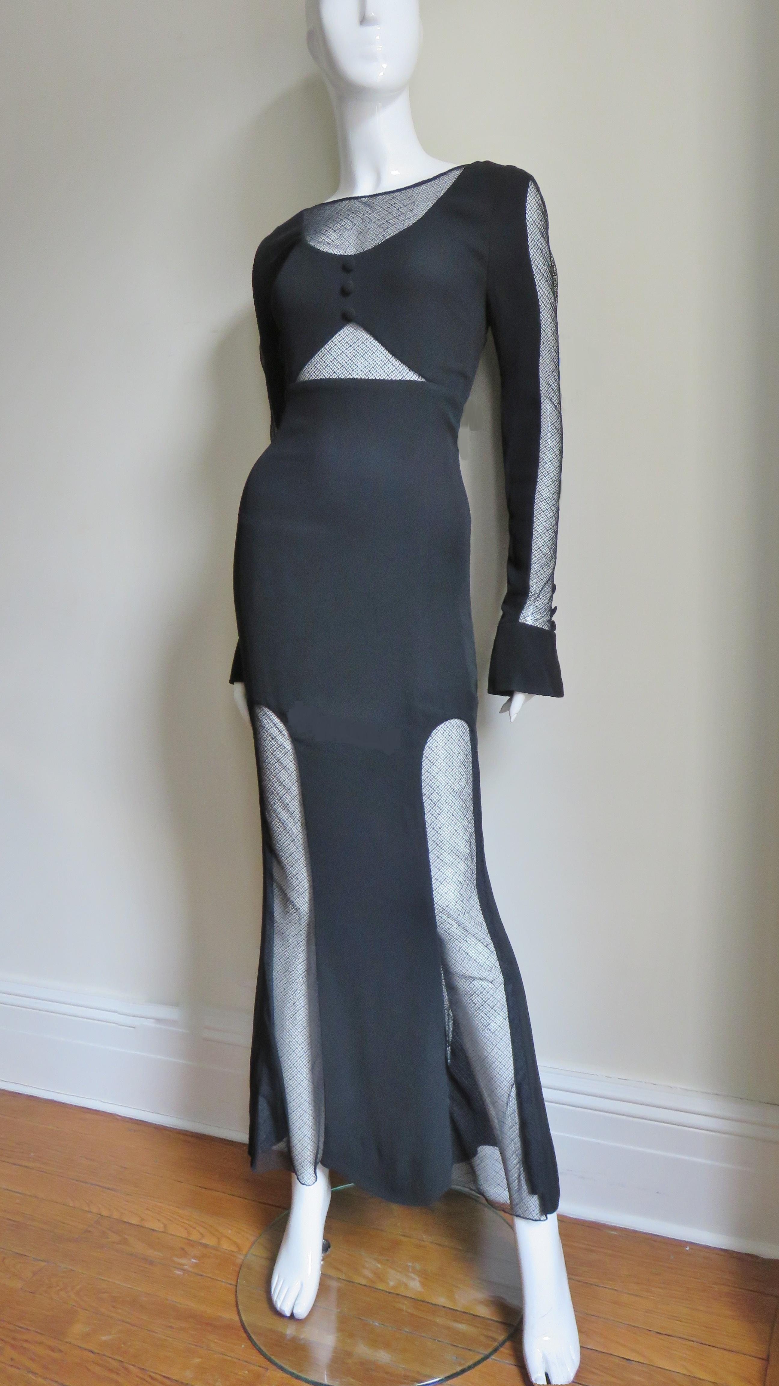 1980s Karl Lagerfeld Dramatic Cut Out Dress 3