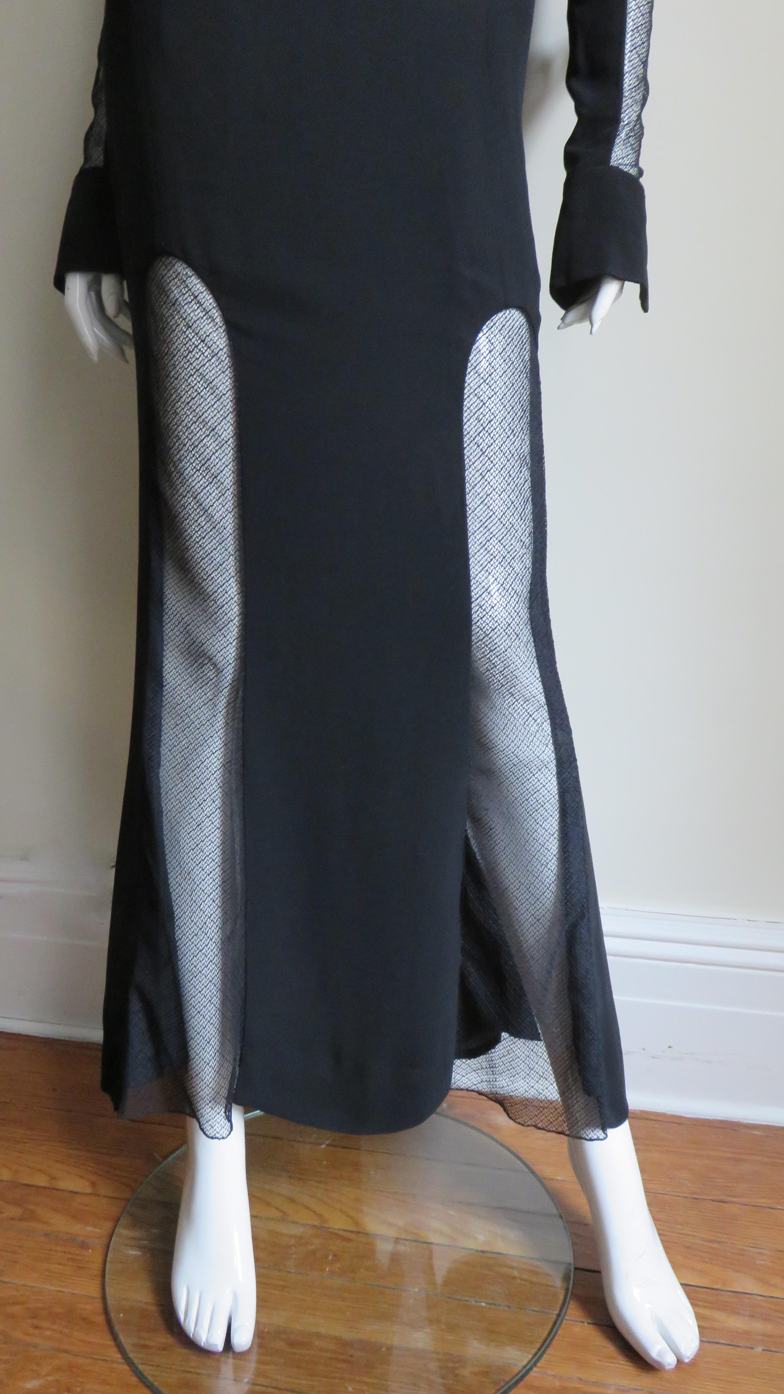 1980s Karl Lagerfeld Dramatic Cut Out Dress 2