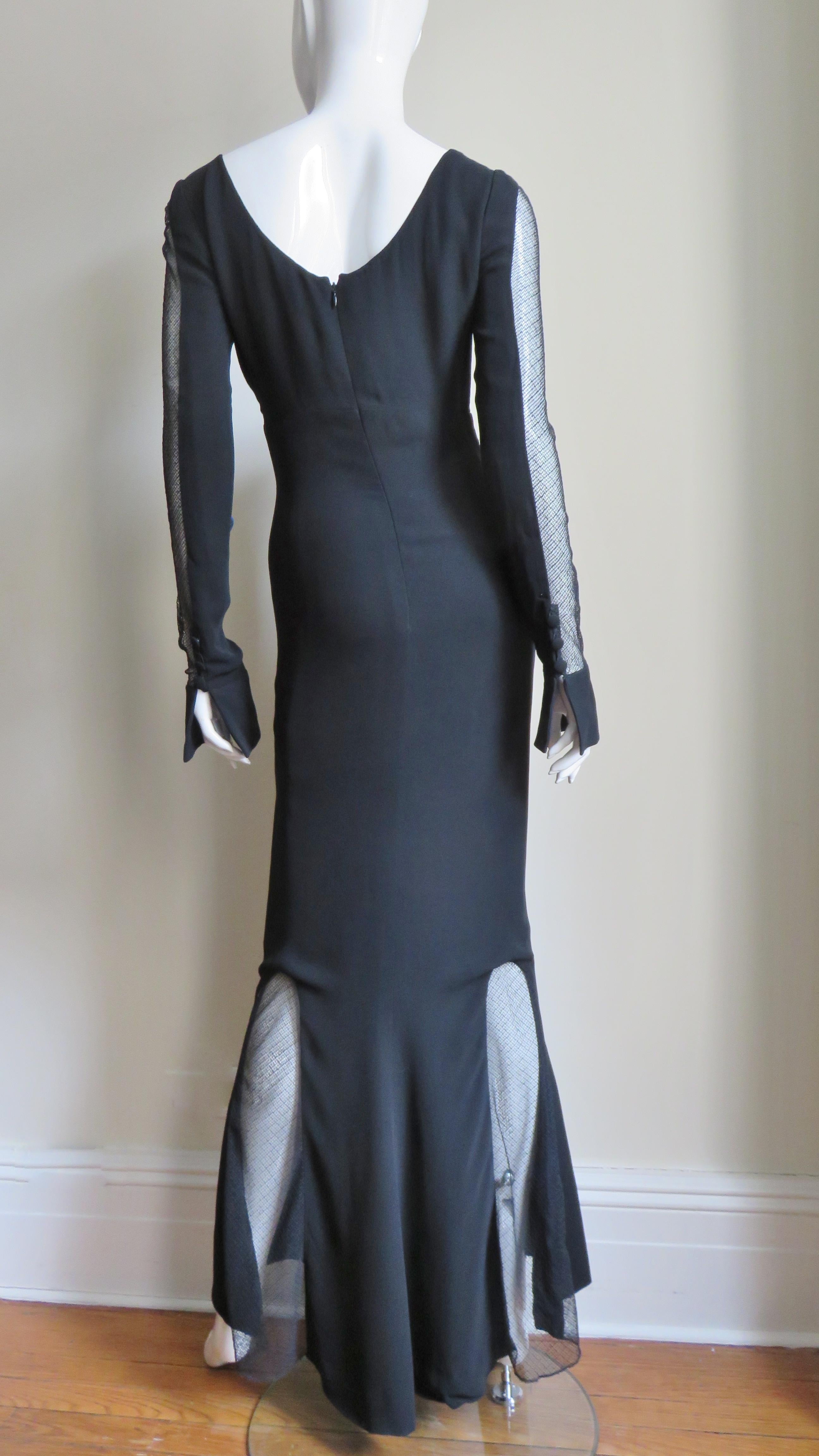 1980s Karl Lagerfeld Dramatic Cut Out Dress 8