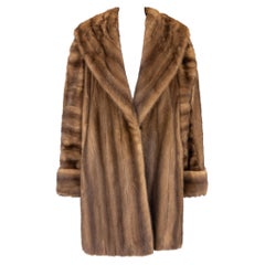 1980er Karl Lagerfeld Honigbrauner echter Nerz Mantel in Übergröße