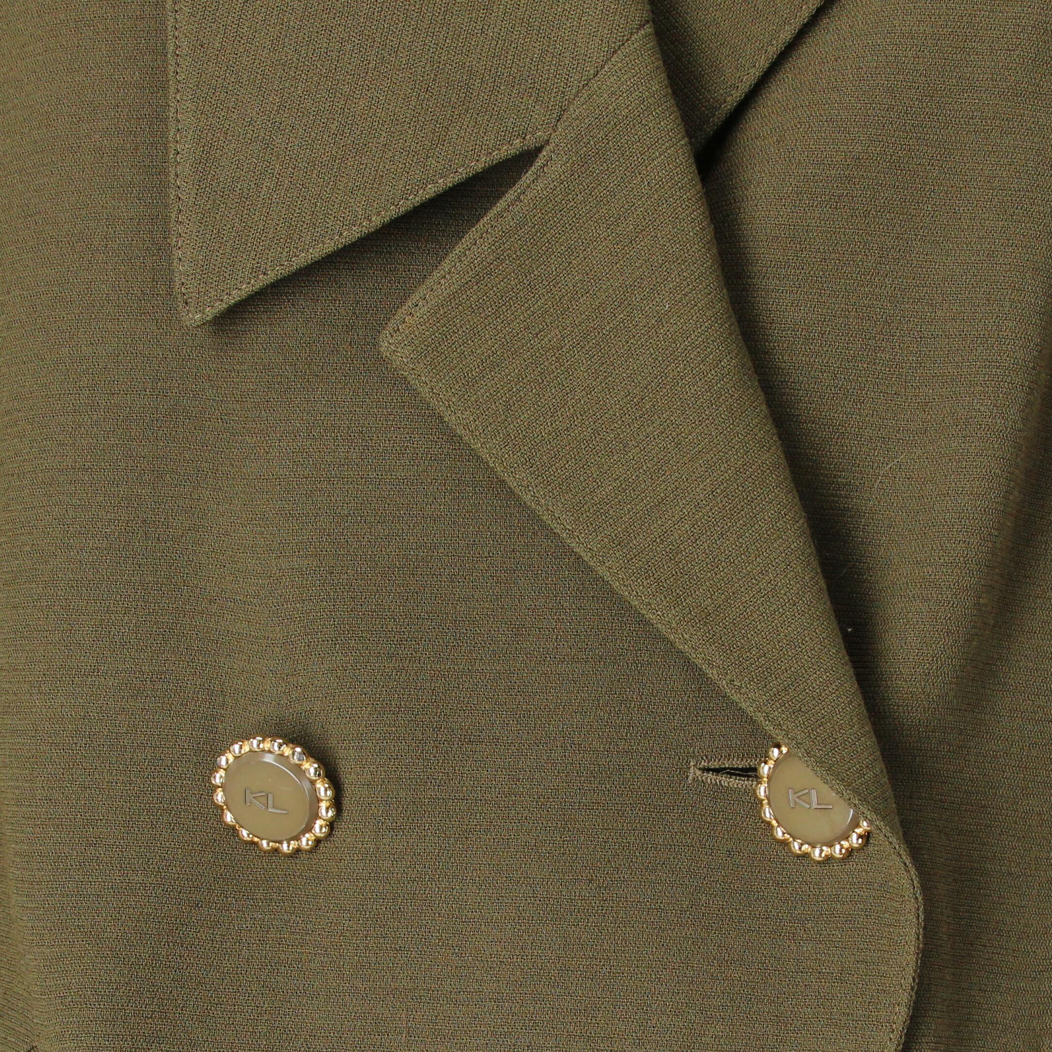 1980s Karl Lagerfeld Khaki Suit In Excellent Condition In Lugo (RA), IT