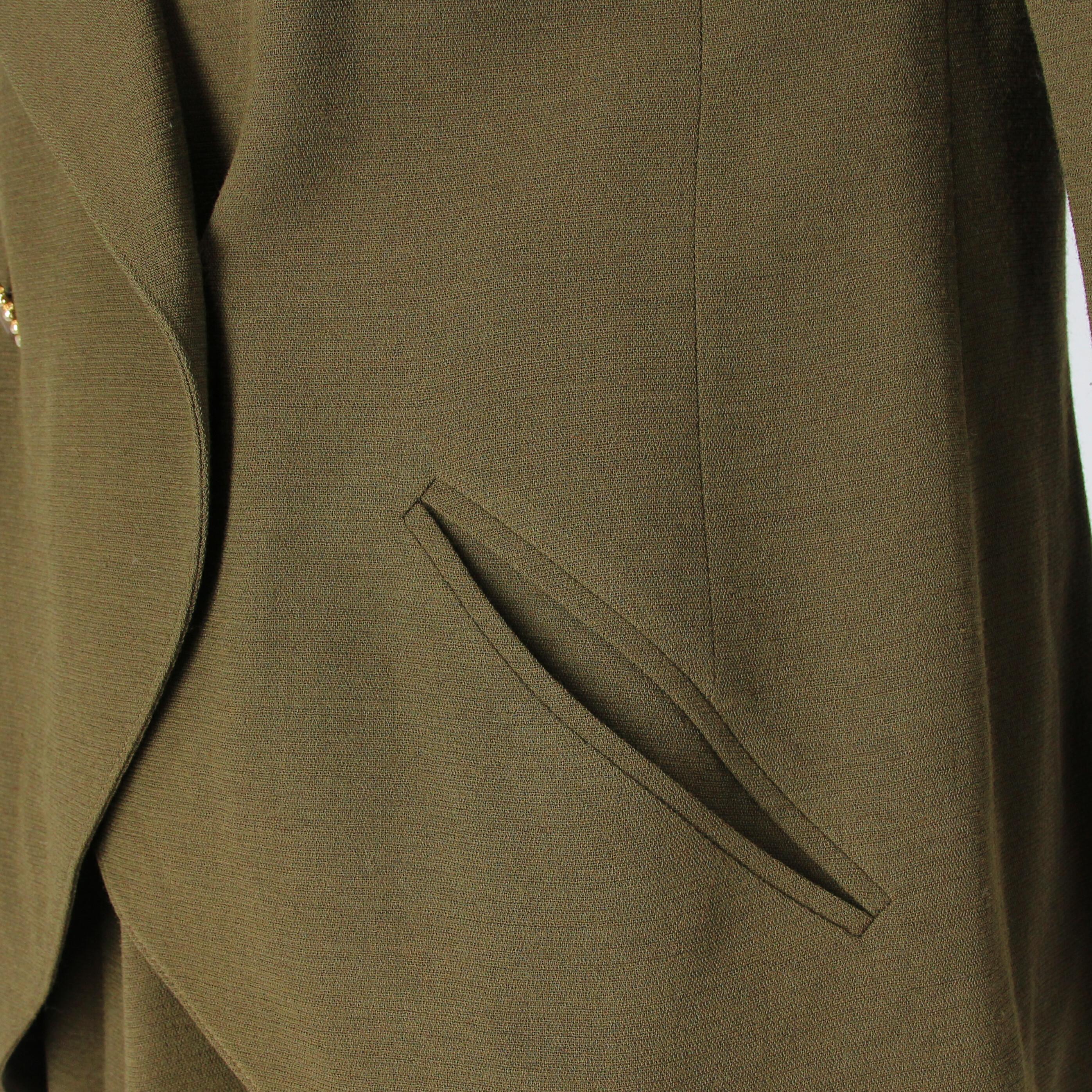 Women's 1980s Karl Lagerfeld Khaki Suit