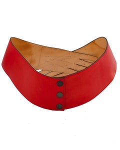 1980s Karl Lagerfeld Red Leather Glove Hip Belt