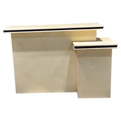 1980s Karl Springer Lacquered Goatskin Dry Bar Cabinet