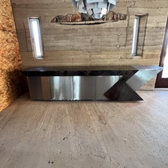 1980s Karl Springer- Maria Teresa Méndez Geometric Goatskin Credenza