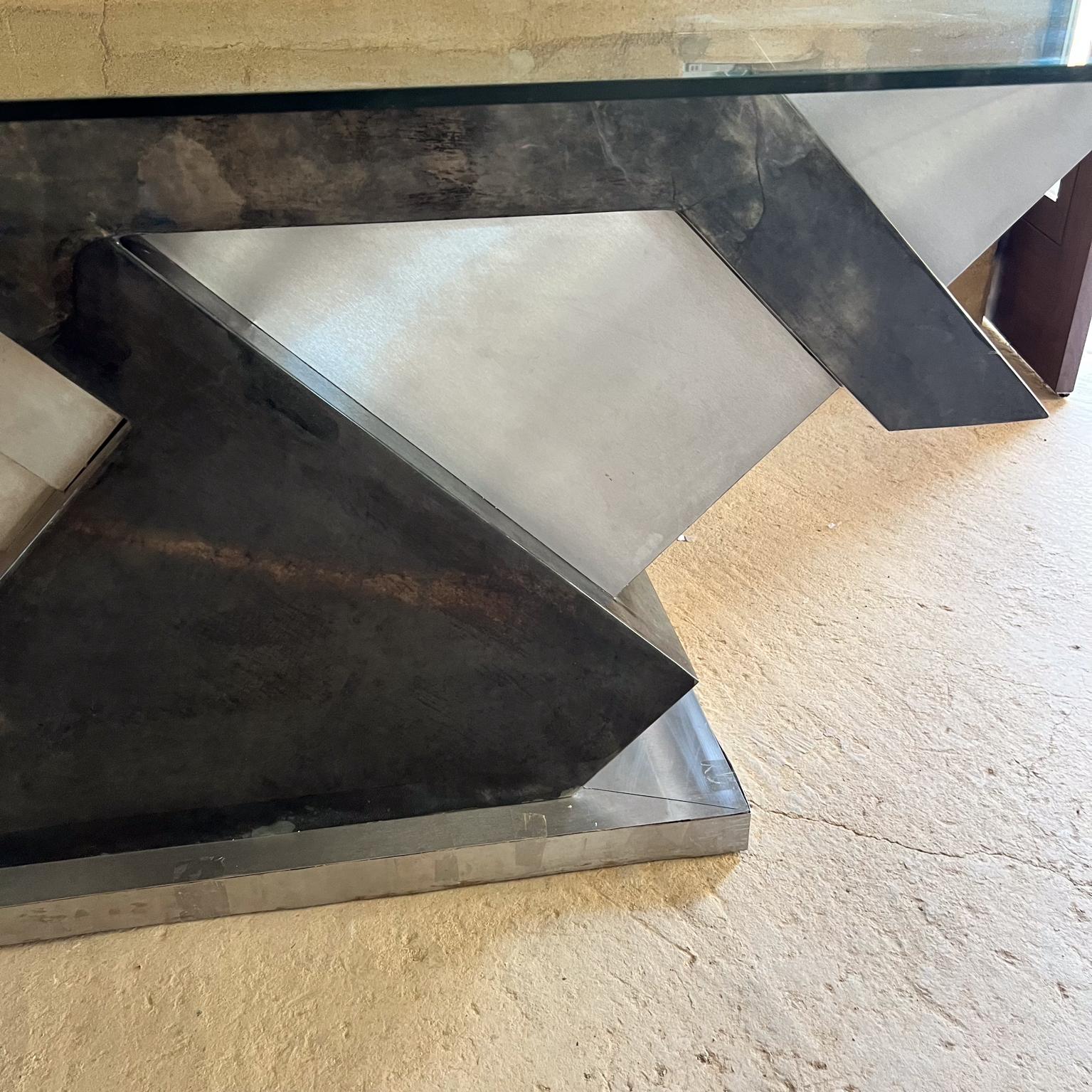 Moderne 1980 Karl Springer- Maria Teresa Méndez Base de table de salle à manger enveloppée de peau de chèvre en vente