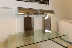1980s Karl Springer “Sculpture” Chrome Desk Lamps (set)