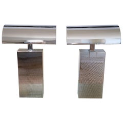 1980s Karl Springer “Sculpture” Chrome Desk Lamps (set)