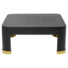 1980s Karl Springer Style Brass Coffee Table