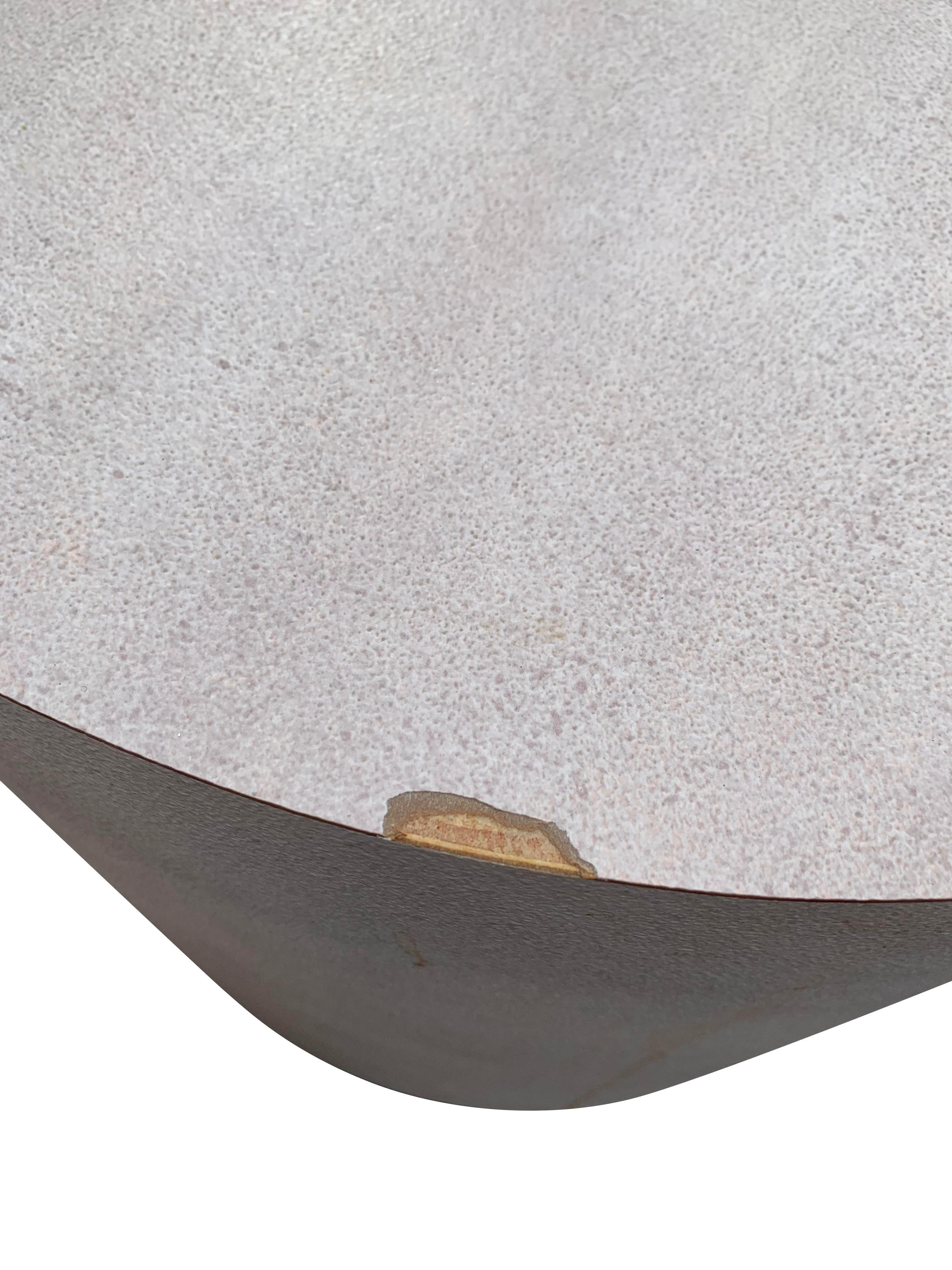 1980s Karl Springer Style Free Form Tear Drop Coffee Table in Biomorphic Design 3