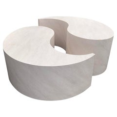 1980s Karl Springer Style Free Form Tear Drop Coffee Table in Biomorphic Design