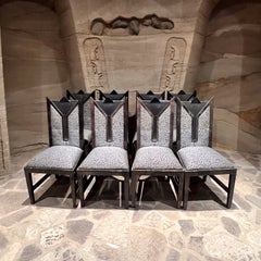 Karl Springer-Taller Maria Teresa Méndez, otto sedie da pranzo in pelle di capra degli anni '80