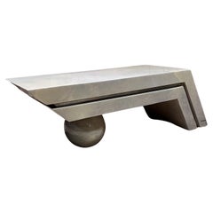 1980 Karl Springer-Maria Teresa Méndez Sensationnelles Tables Angulaires en Peau de Chèvre