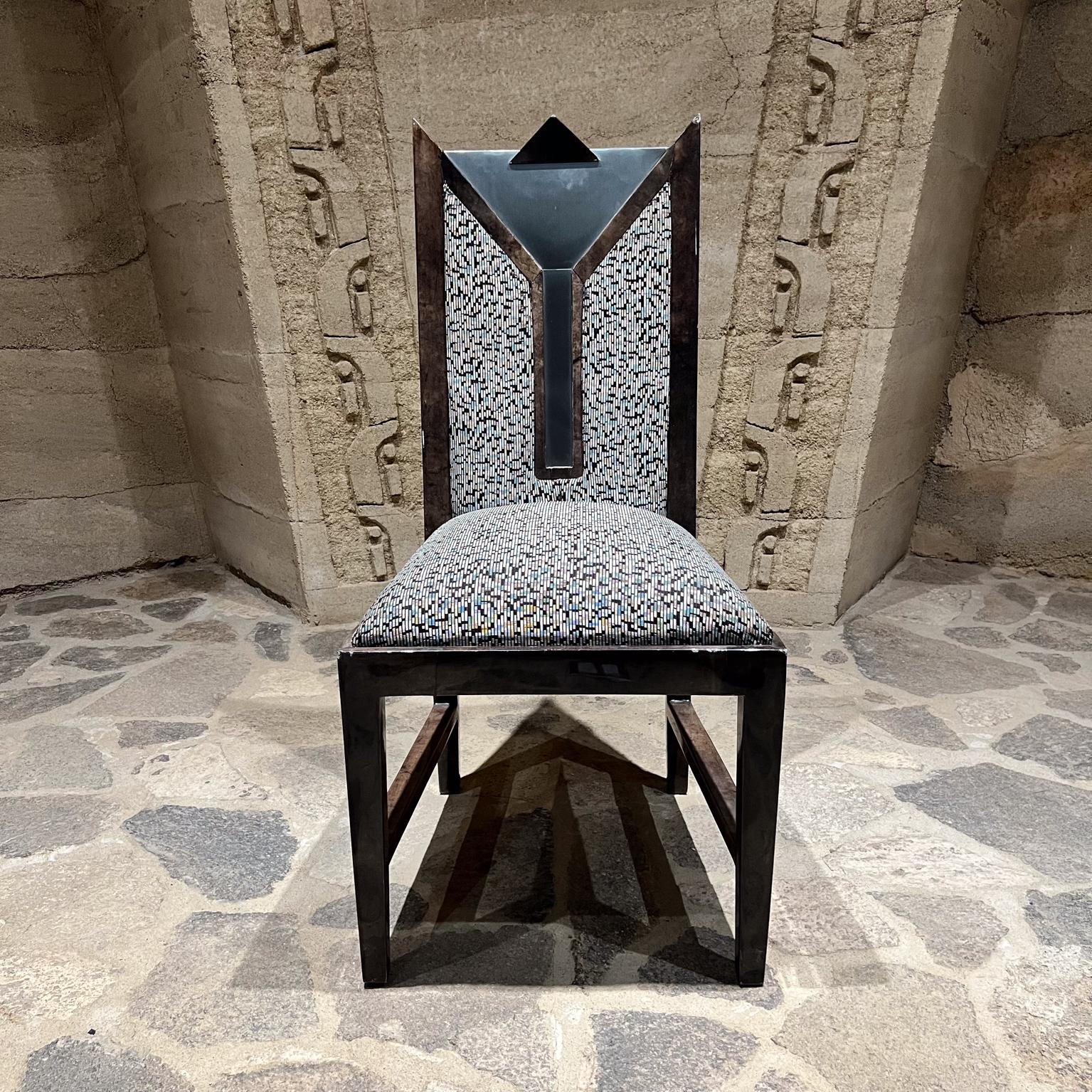 Modern 1980s Karl Springer-Taller Maria Teresa Méndez Six Goatskin Dining Chairs For Sale