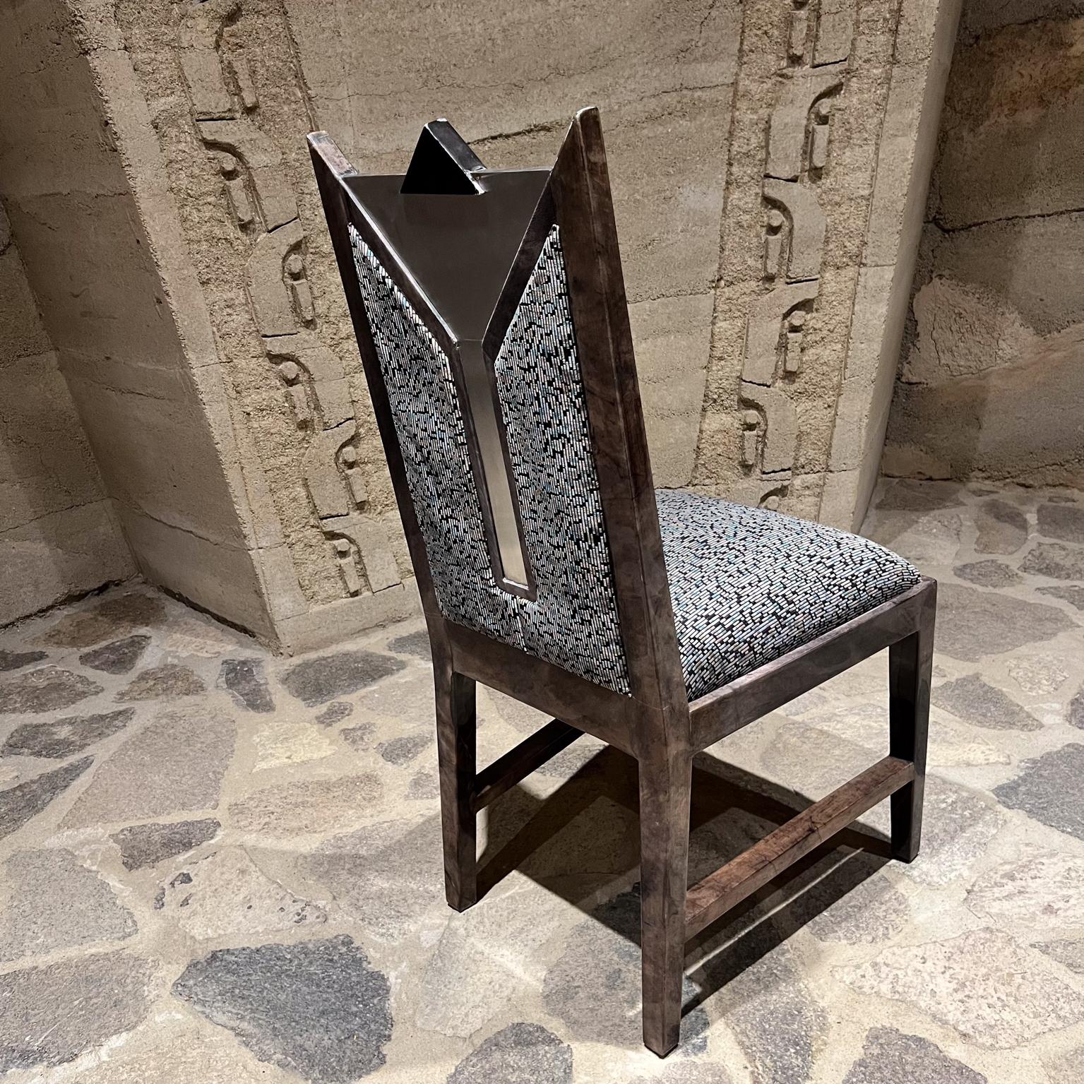 1980s Karl Springer-Taller Maria Teresa Méndez Six Goatskin Dining Chairs For Sale 3