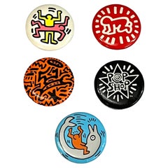 1980s Keith Haring Pop Shop pins