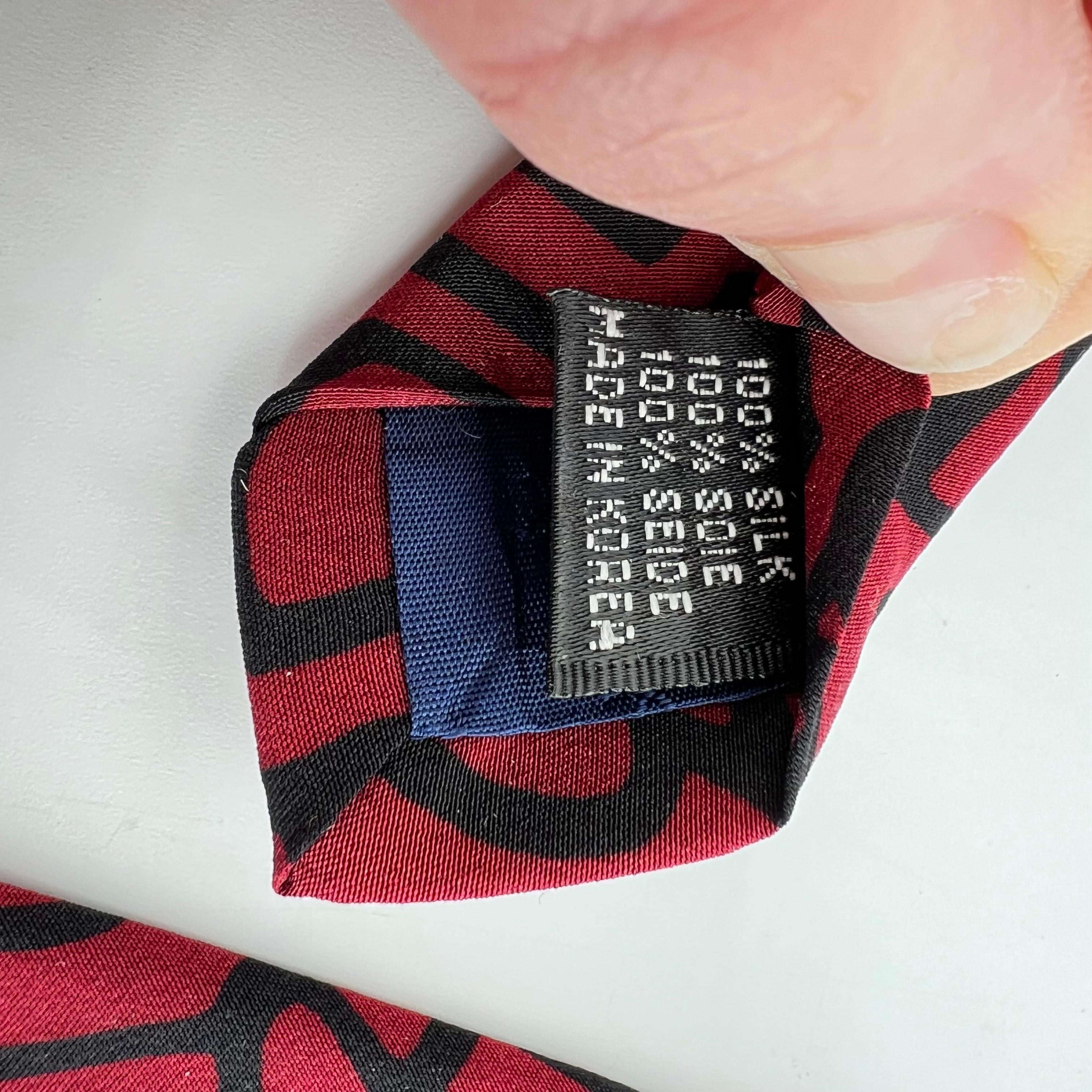 1980s Keith Haring Silk Tie Black Burgundy Vintage Commissioned Playboy Archives For Sale 1