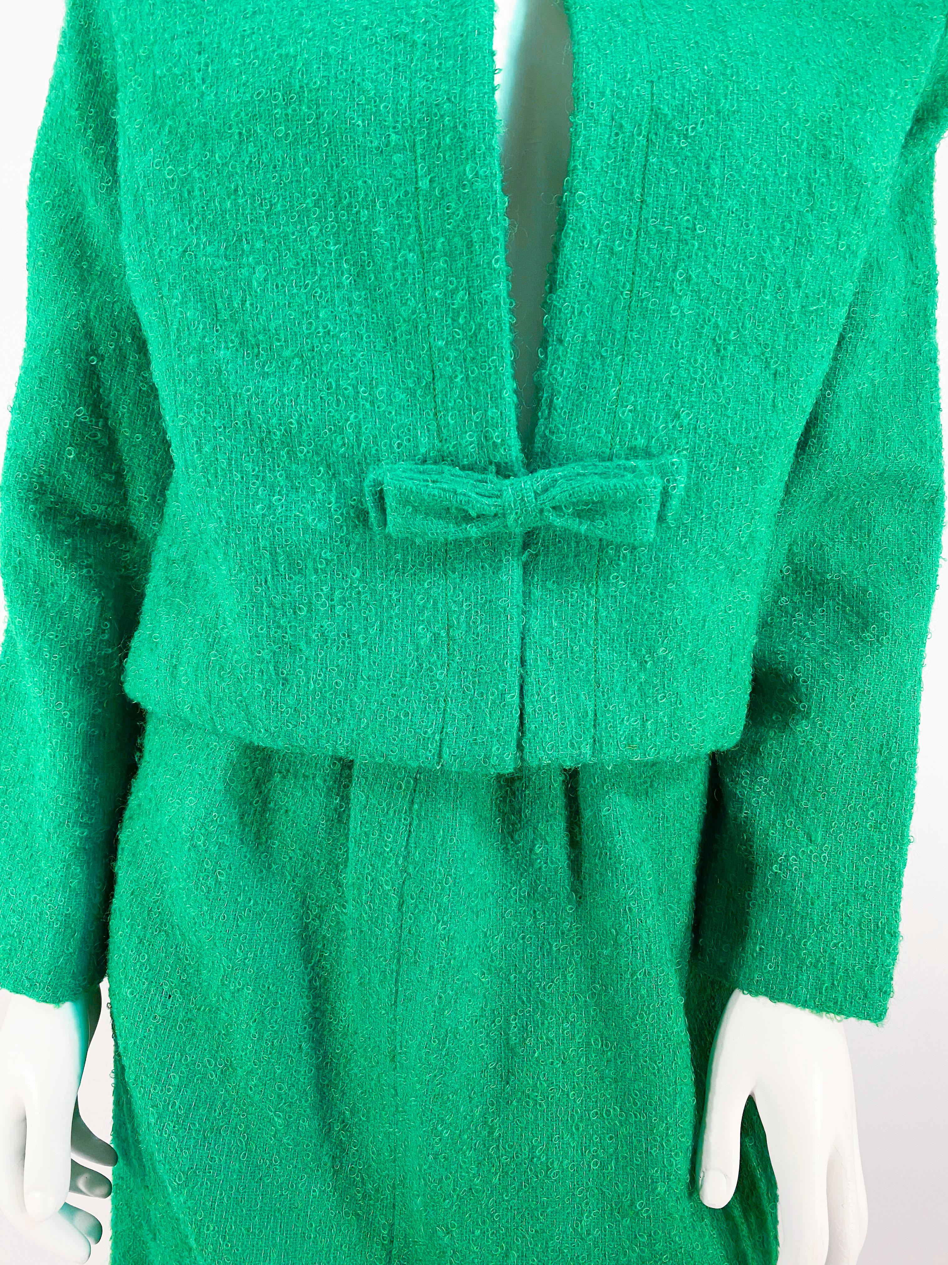 Vert Costume en mohair vert Kelly des années 1980 en vente