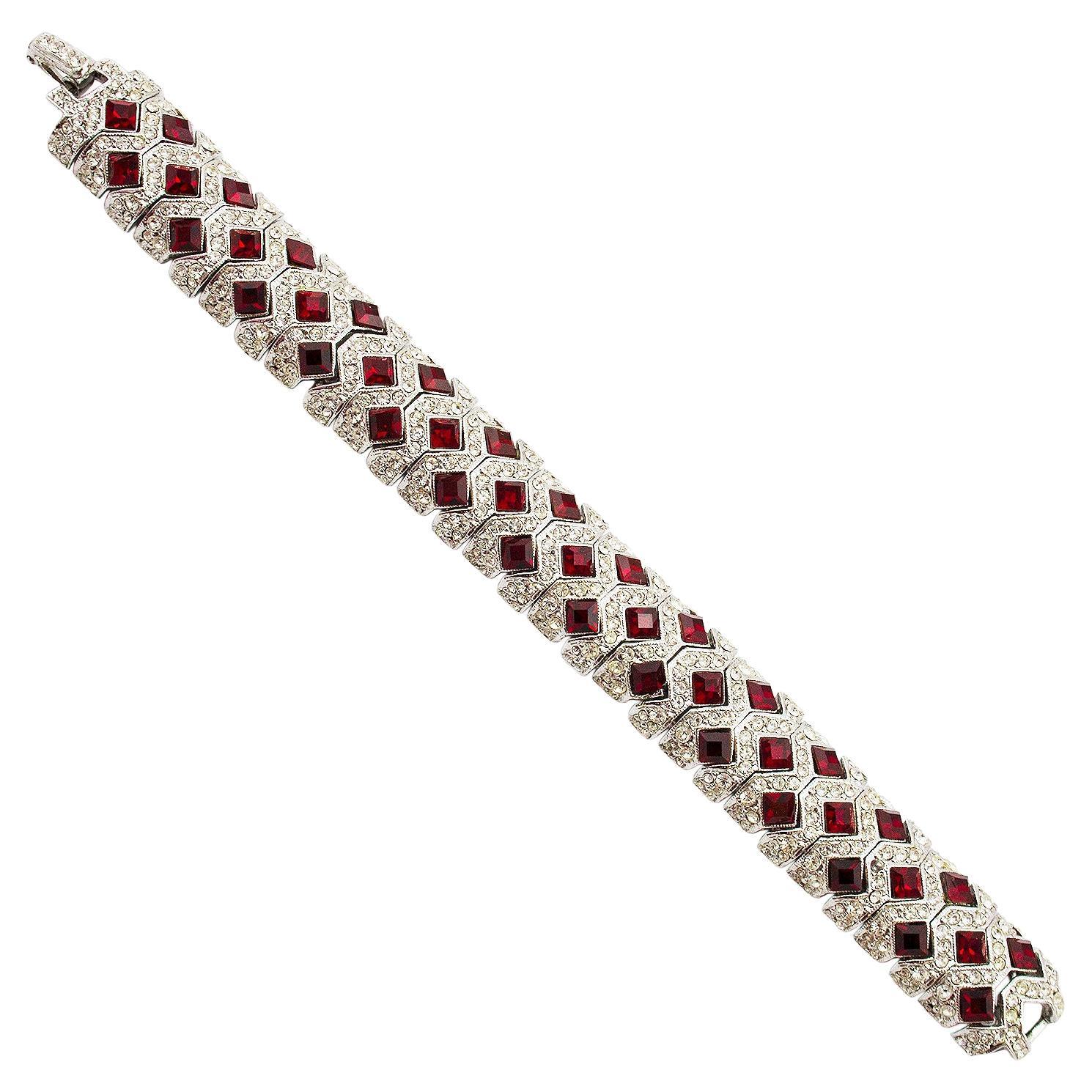 1980s Kenneth Jay Lane Art Deco Cocktail Bracelet For Sale