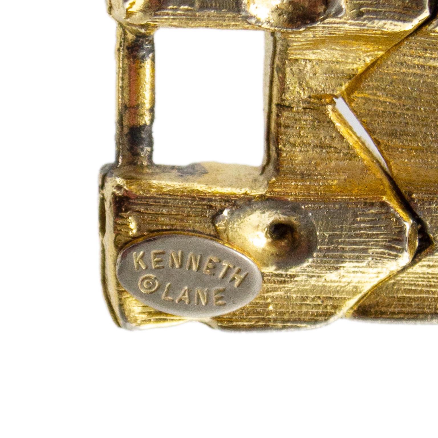 Kenneth Jay Lane Bracelet tissé en métal doré des années 1980 Unisexe en vente