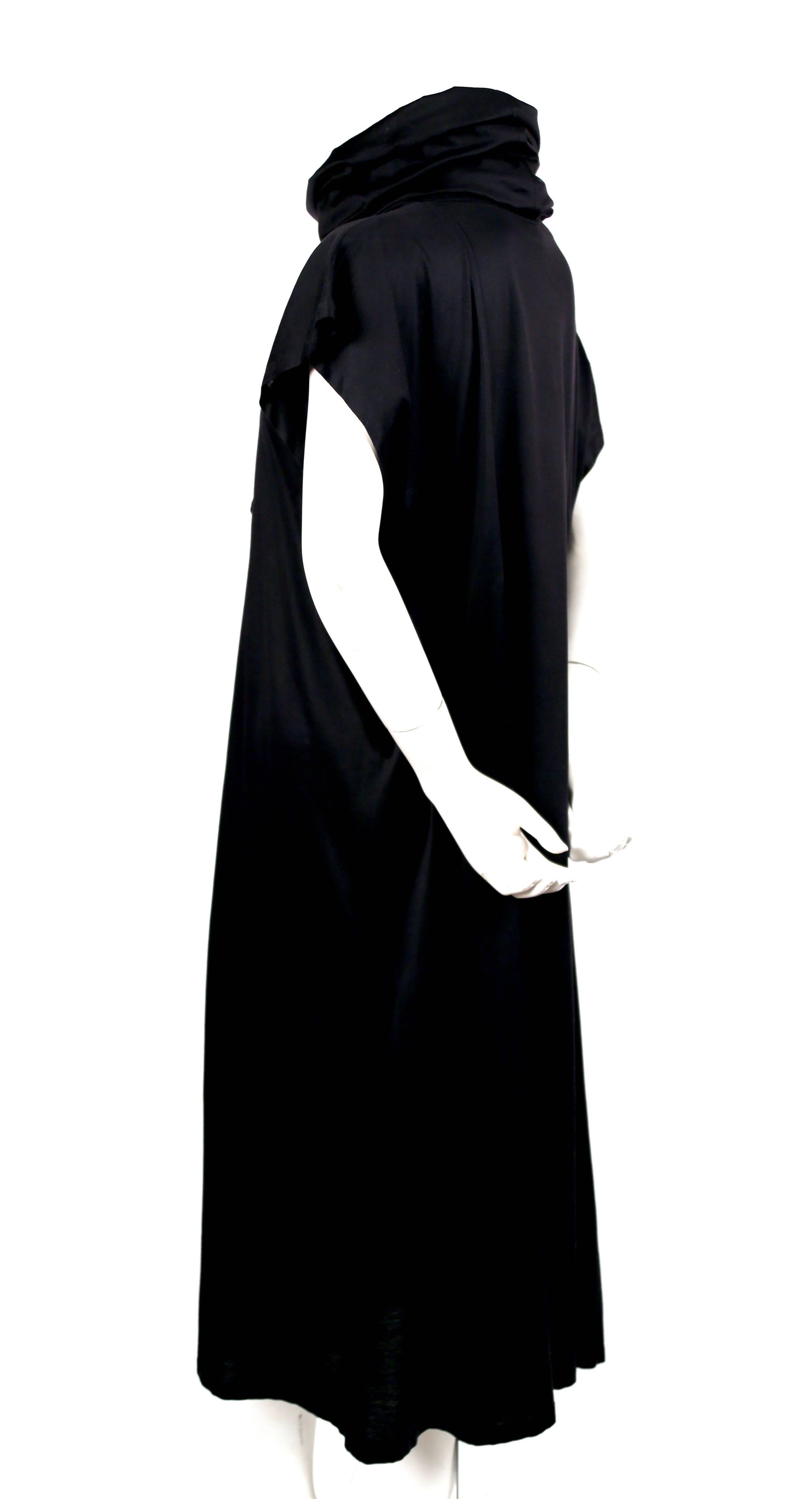 Black 1985 KENZO fine gauge cotton jersey runway dress with pocket