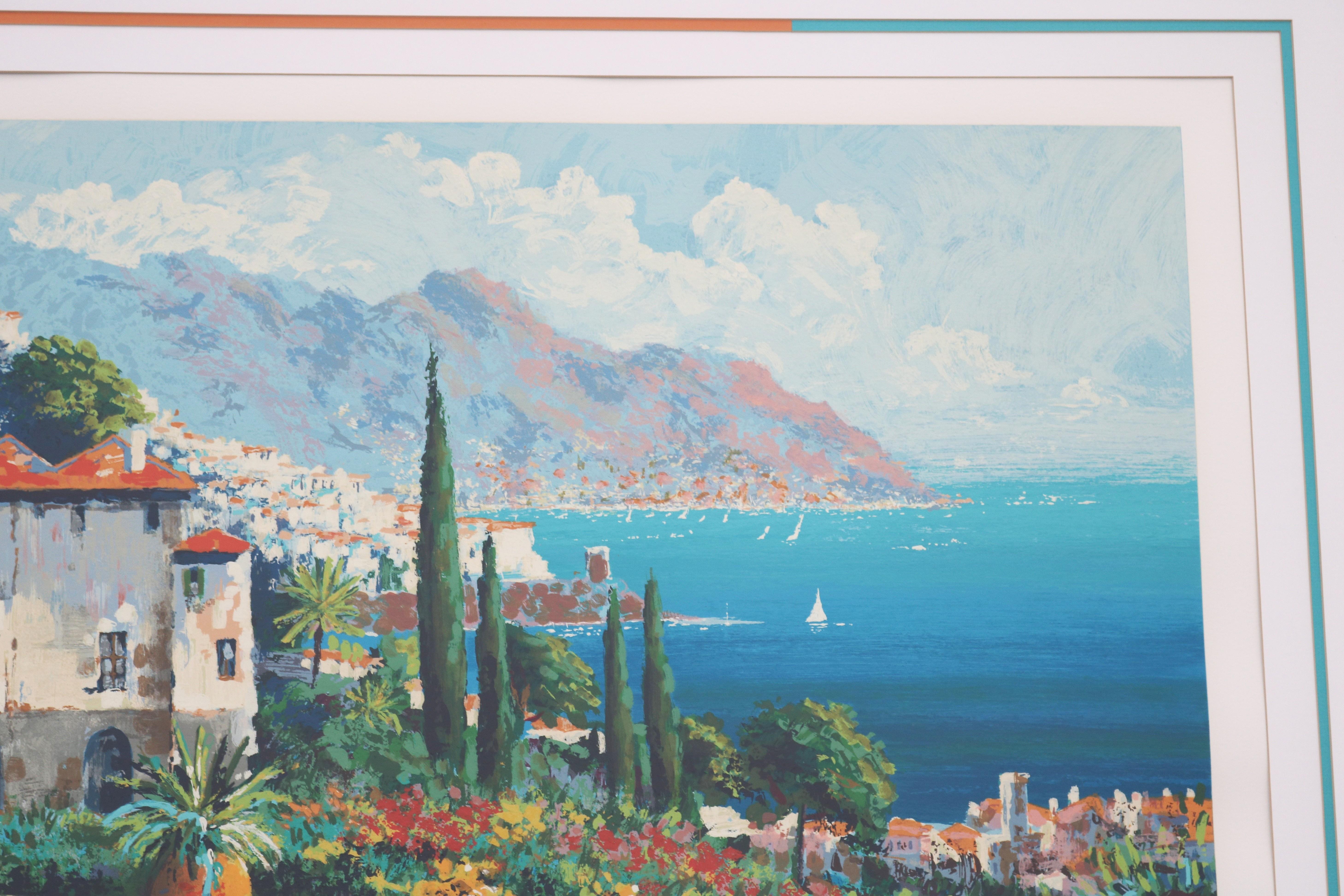 1980's Kerry Hallam Amalfi Coast Mediterranean Limited Edition Signed Serigraph For Sale 4