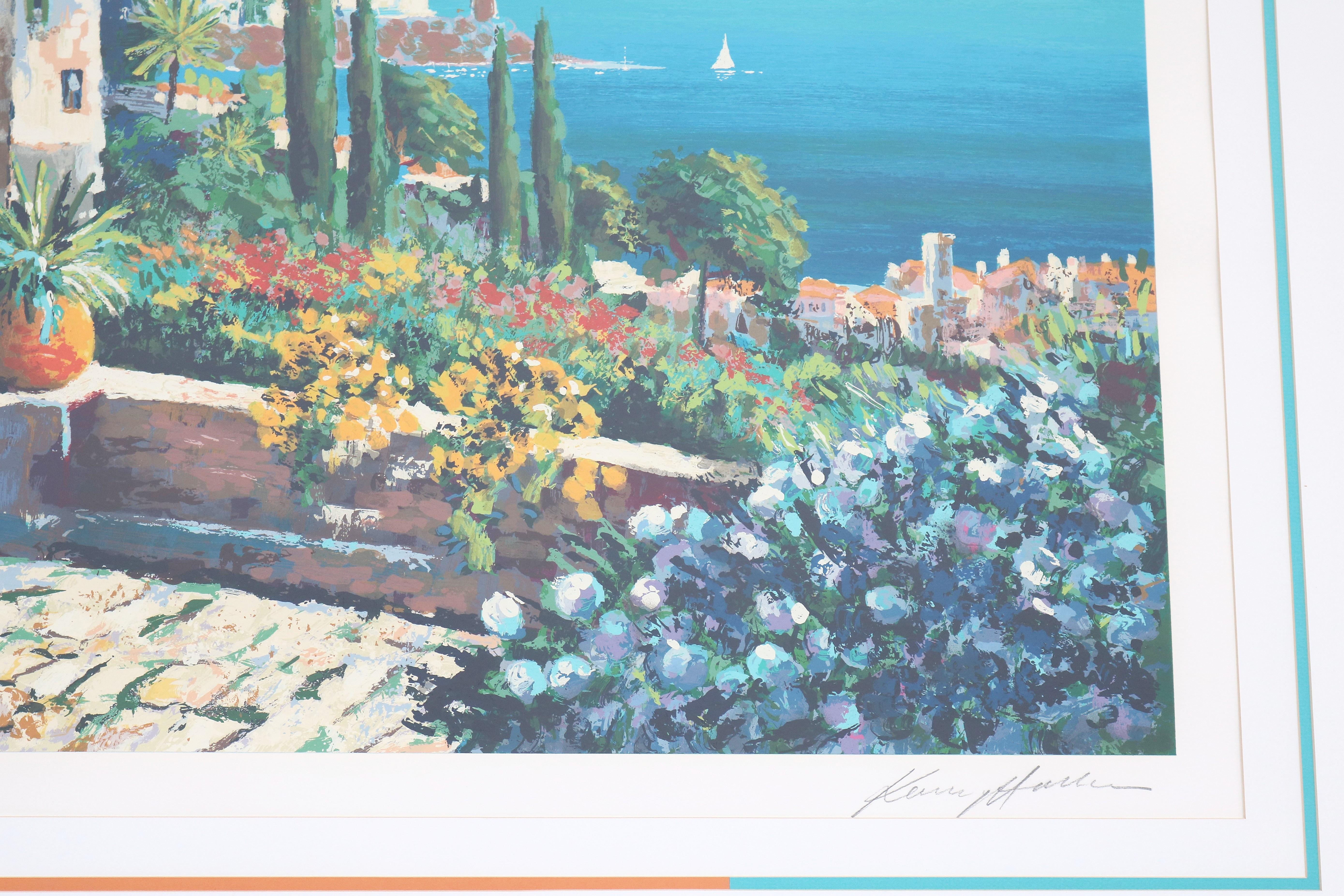 1980's Kerry Hallam Amalfi Coast Mediterranean Limited Edition Signed Serigraph For Sale 5