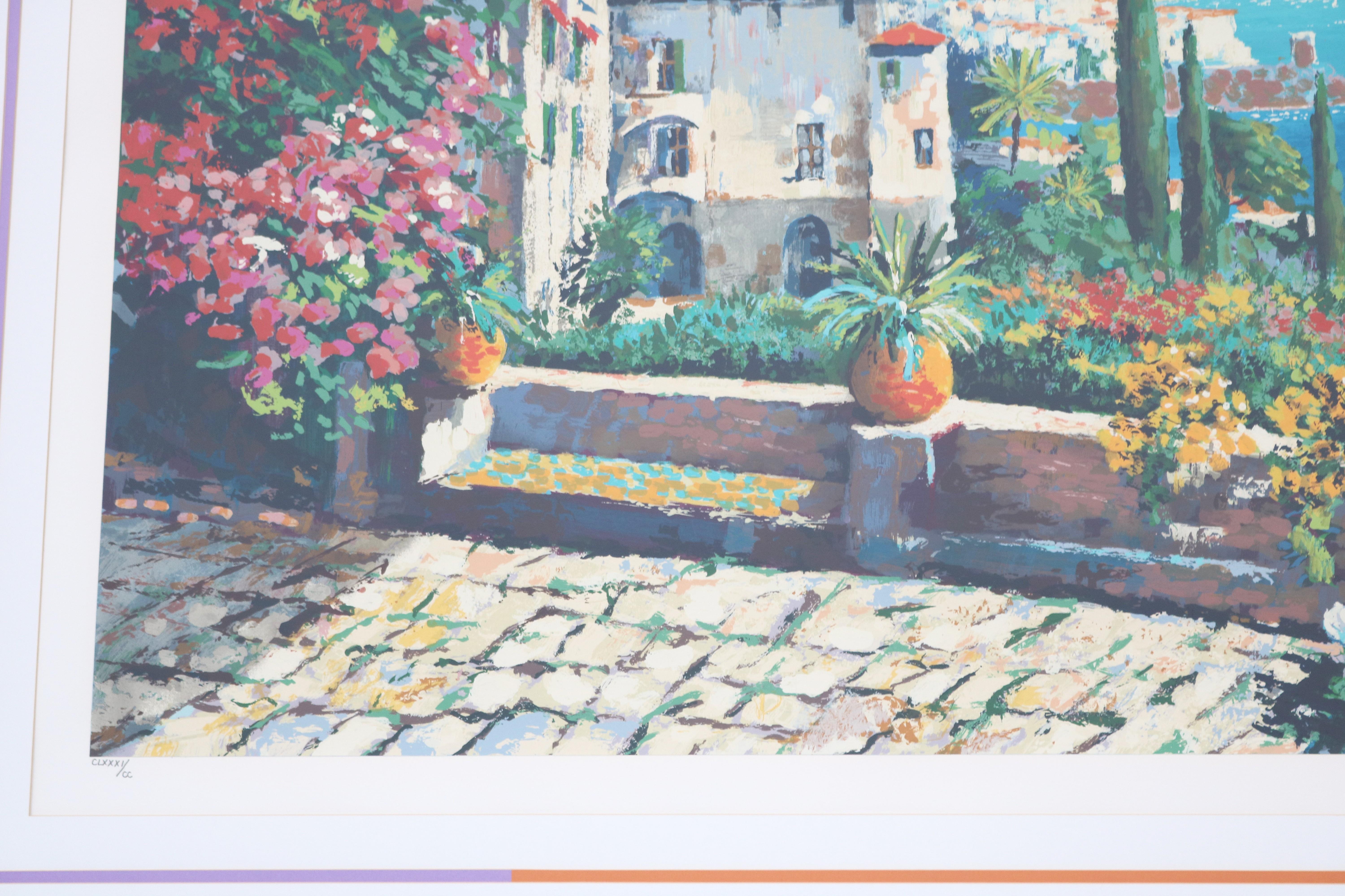 1980's Kerry Hallam Amalfi Coast Mediterranean Limited Edition Signed Serigraph For Sale 6