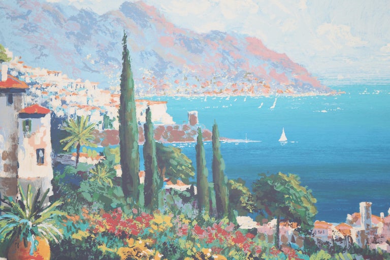 Kerry Hallam「Paradiso」版画AP版 額装 地中海 #457 1980's Kerry Hallam Amalfi Coast Mediterranean Limited Edition