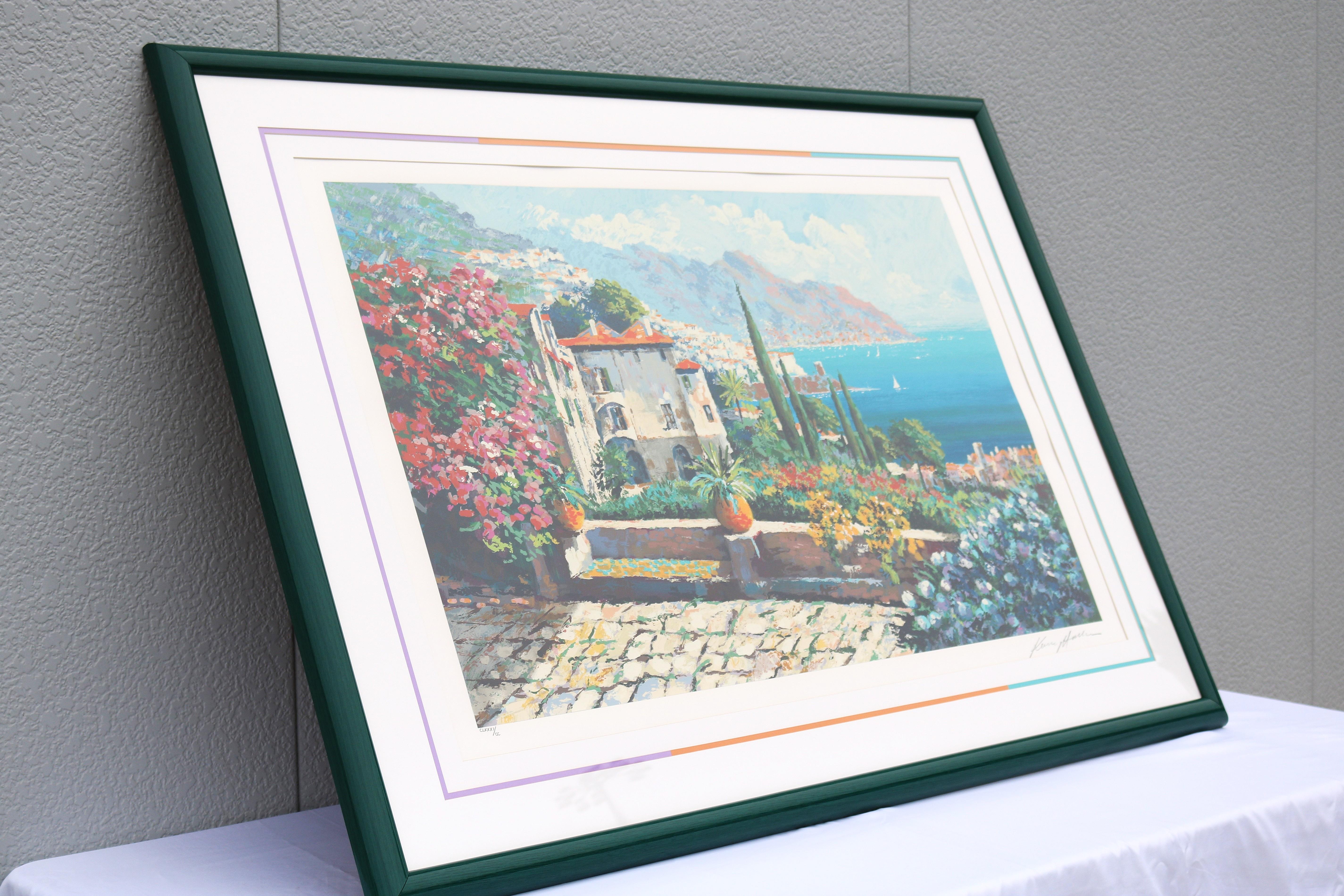 1980's Kerry Hallam Amalfi Coast Mediterranean Limited Edition Signed Serigraph For Sale 1