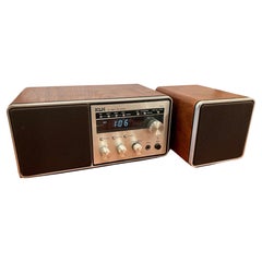 1980s Klh Fm Top Stereo Clock Radio Walnut Case Mod. Tr-82