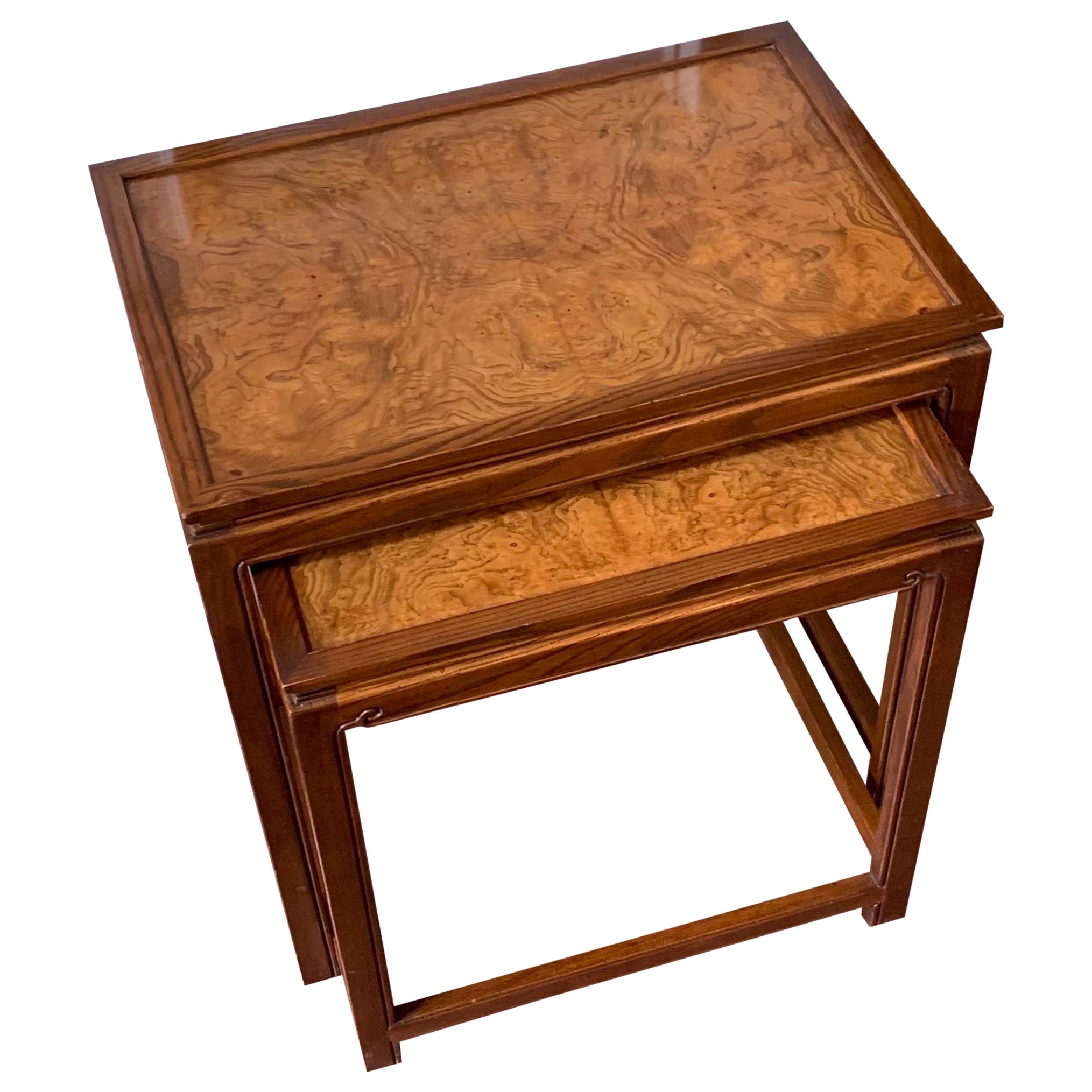 1980s Knob Creek Burl Wood Nesting Tables