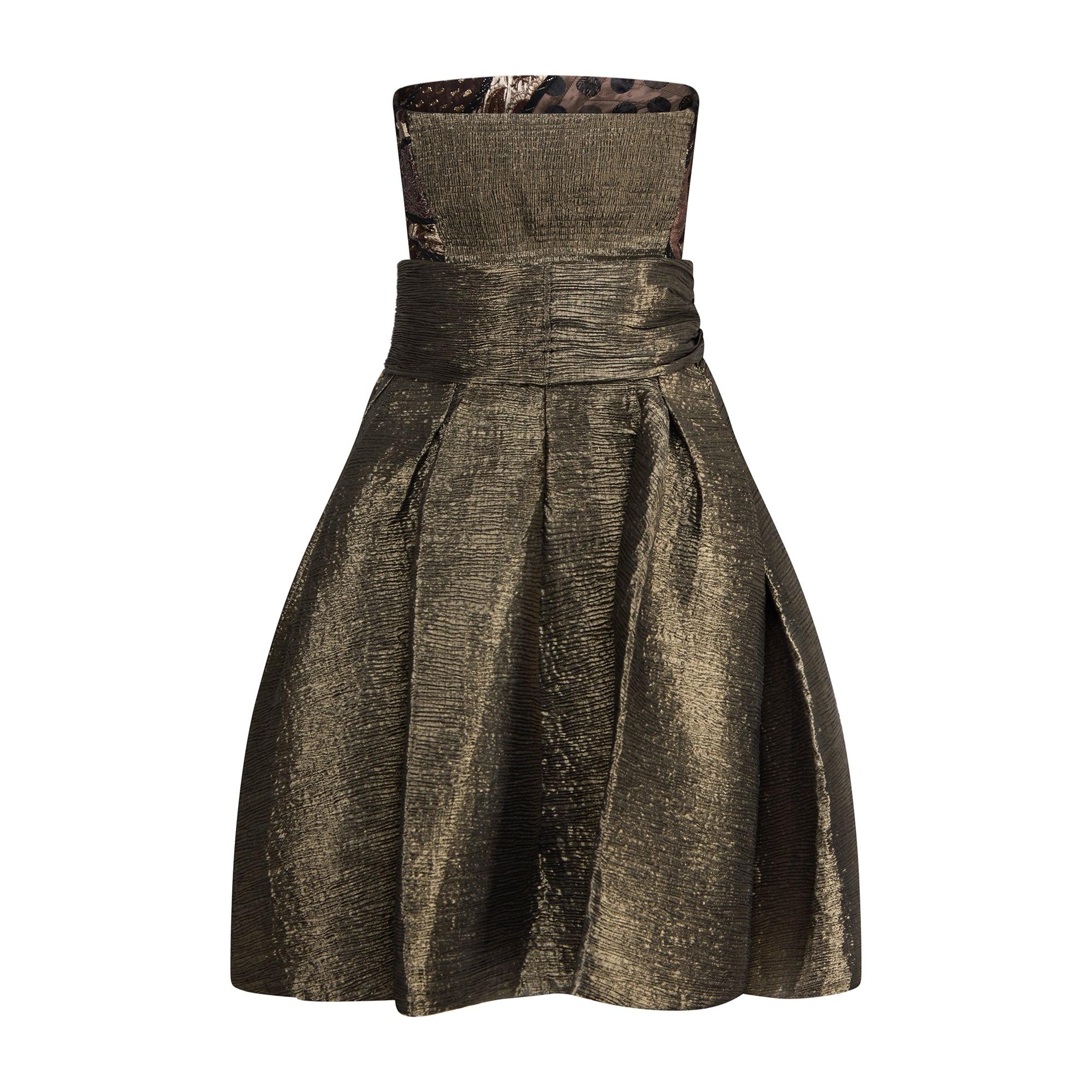 Conjunto de 4 piezas de corsé y falda dorados Koos Van den Akker Couture, años 80 en Excelente estado para la venta en London, GB