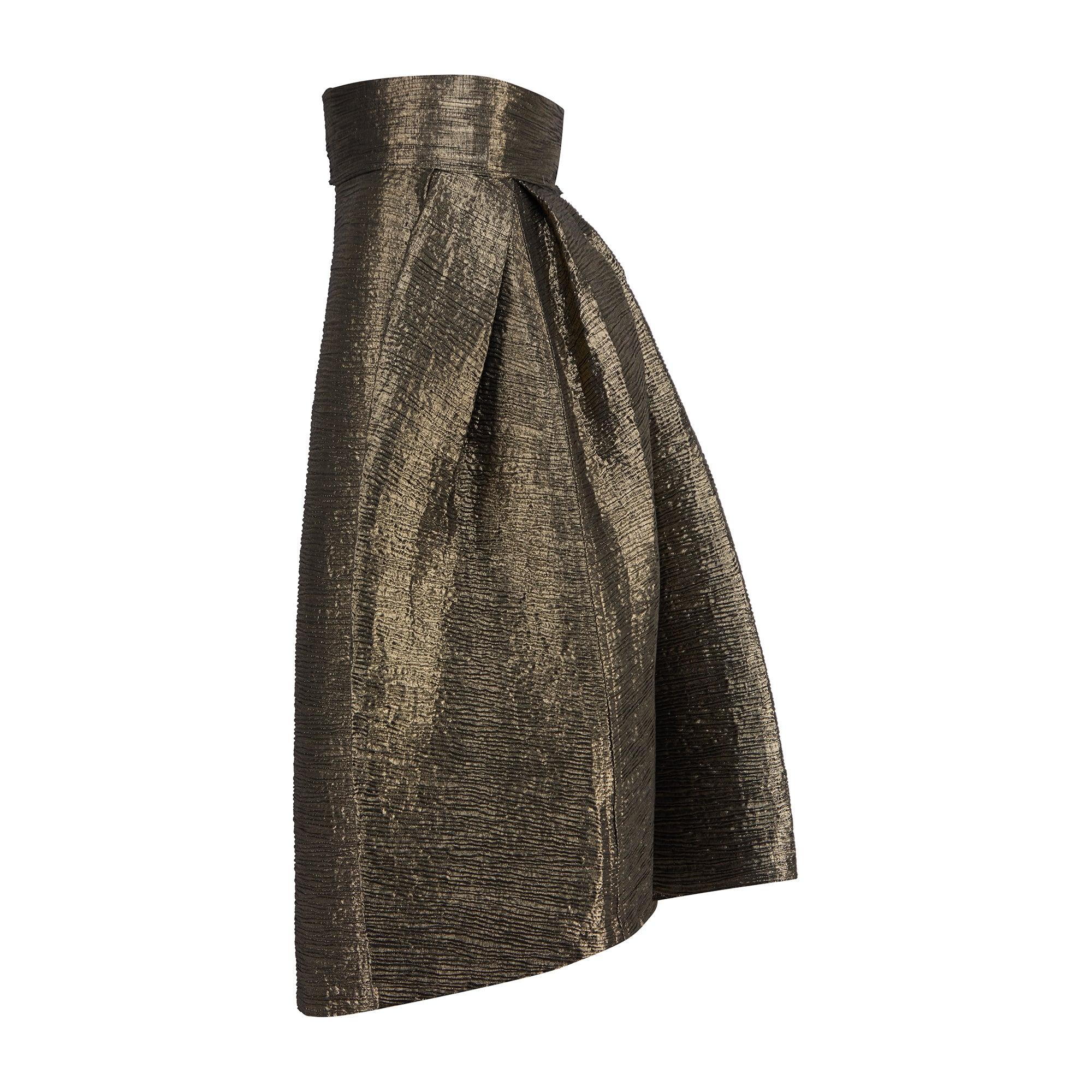 Conjunto de 4 piezas de corsé y falda dorados Koos Van den Akker Couture, años 80 en venta 1