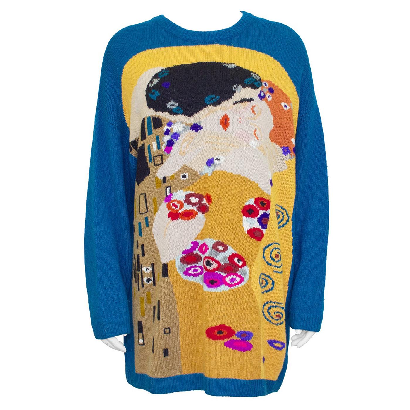 1980s Krizia Abstract Wool & Cashmere Sweater  For Sale