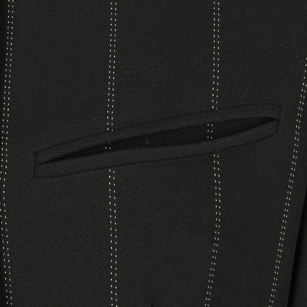 1980s Krizia black pinstriped long blazer 5