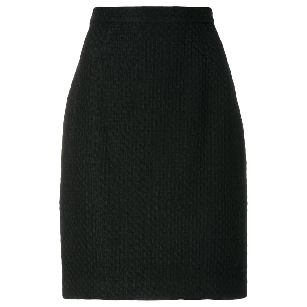 1980s Krizia Black Quilted Skirt