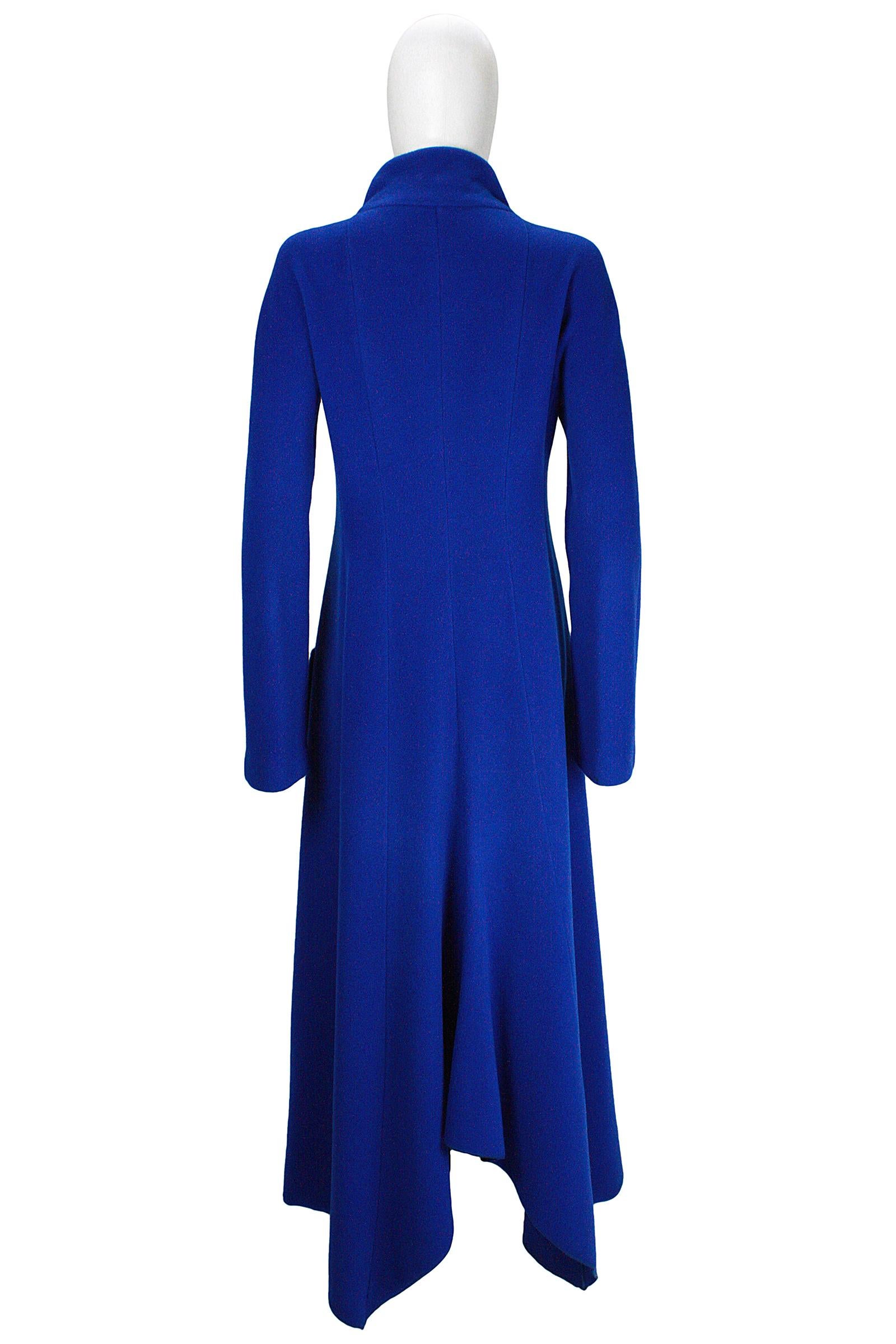 1980s Krizia Blue Wool Double Zip Coat For Sale 2