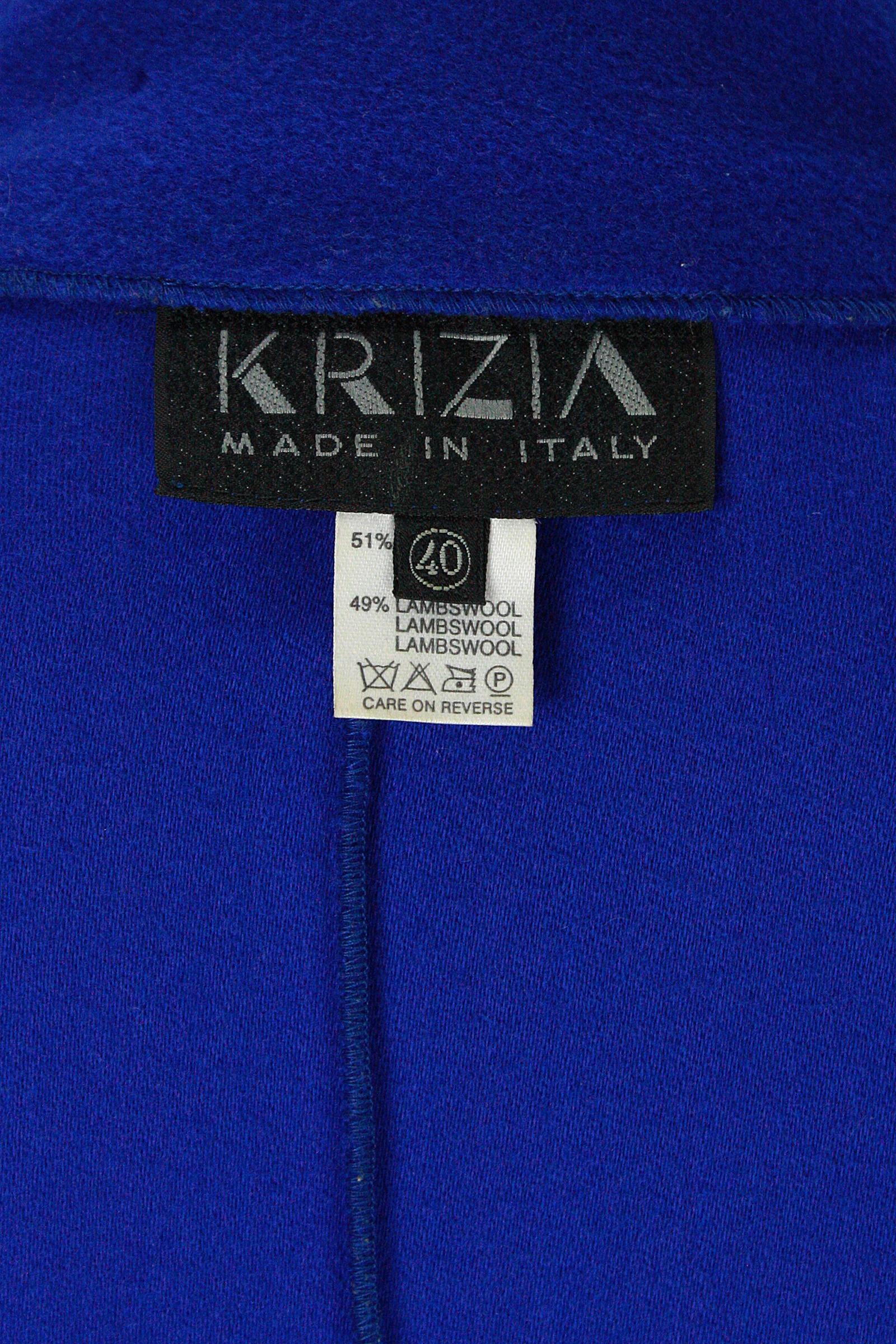 1980s Krizia Blue Wool Double Zip Coat For Sale 4