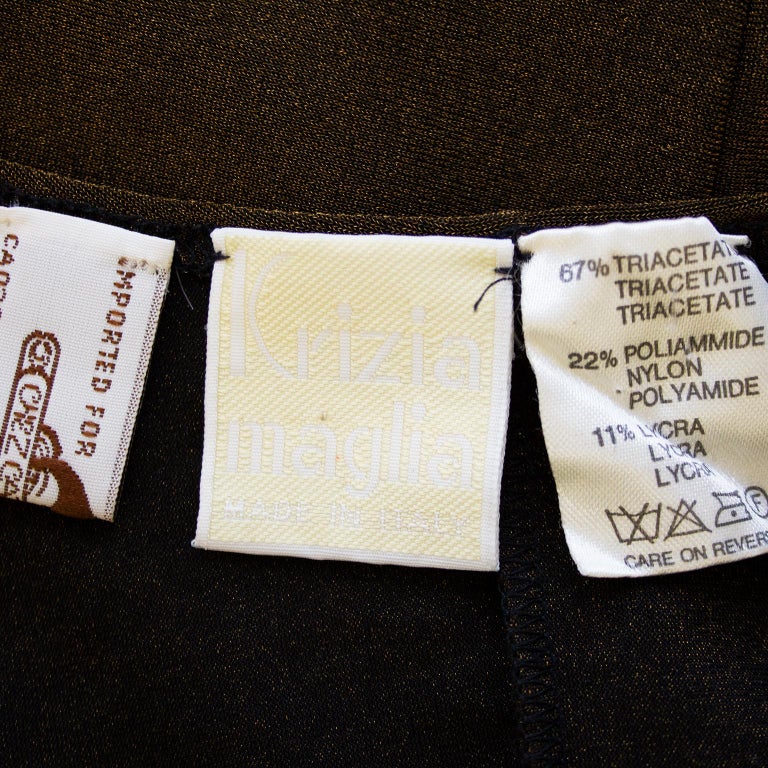 1980s Krizia Brown Lurex Bodysuit For Sale at 1stDibs