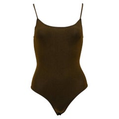1980s Krizia Brown Lurex Bodysuit
