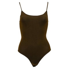 1980s Krizia Brown Lurex Bodysuit 