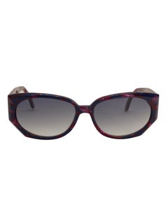 1980s Krizia Burgundy & Navy Blue Sunglasses